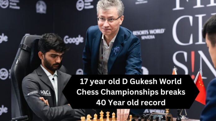Candidates Chess 17 year old D Gukesh World Chess Championships breaks 40 Year old record